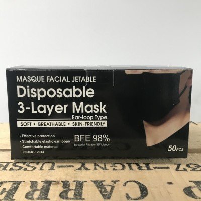 Masque noir facial jetable - 50 pcs